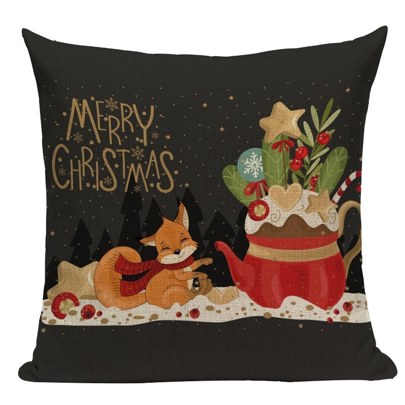 2 Housses De Coussin De Noël Vert 45x45 Cm – Motif Sapin – Décoration Canapé Lit Salon Pour Les Fêtes