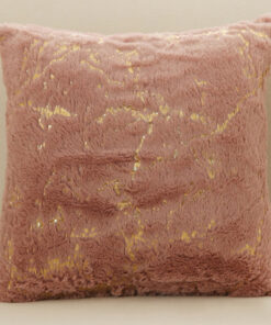 coussin peluche moderne rose et or