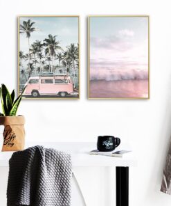 affiche plage et palmier